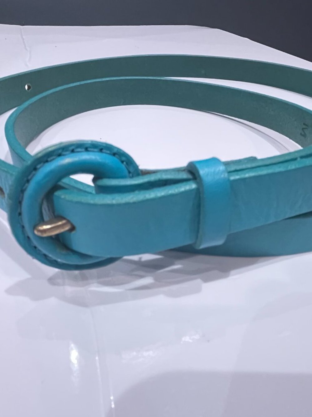 J. CREW skinny teal leather belt